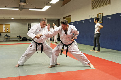 France, Bas-Rhin (67), Strasbourg, La Wantzenau, Budokan 67, section Karaté, entraînement