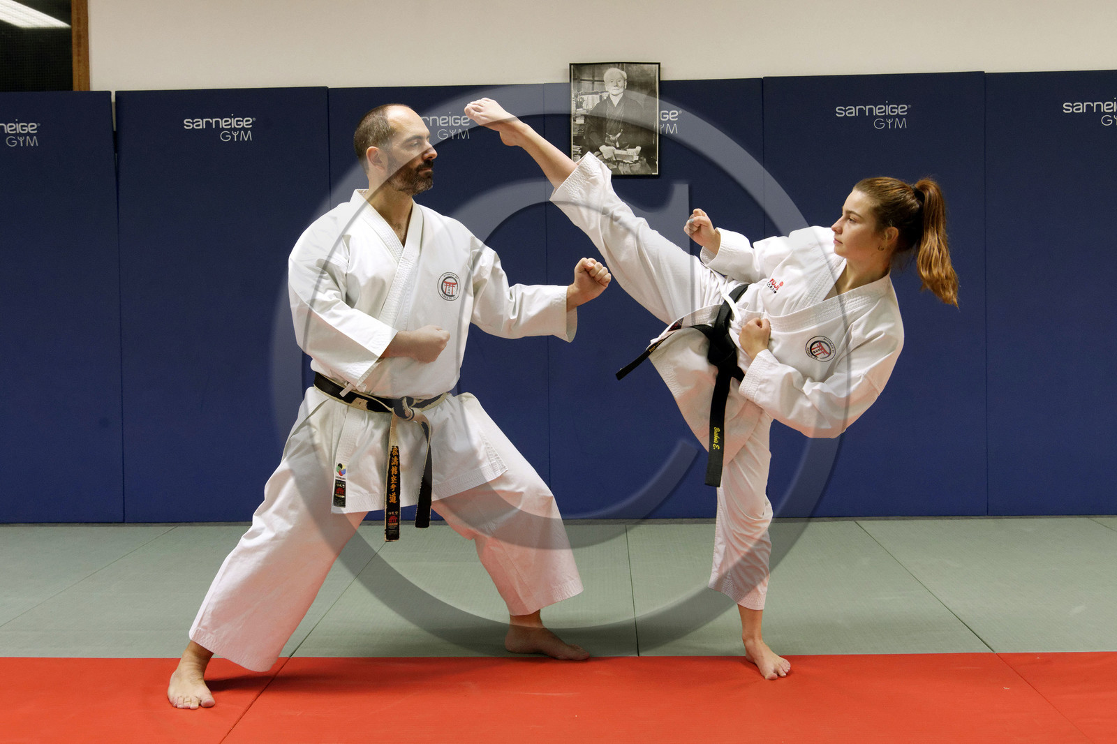 France, Bas-Rhin (67), Strasbourg, La Wantzenau, Budokan 67, section Karaté, entraînement