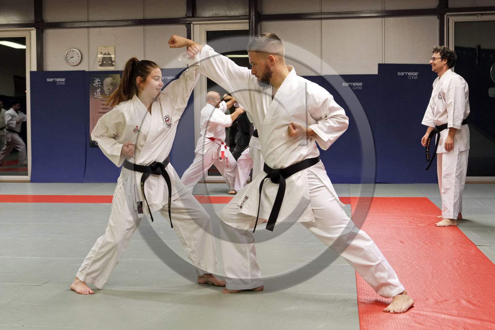 France, Bas-Rhin (67), Strasbourg, La Wantzenau, Budokan 67, section Karaté, entraînement
