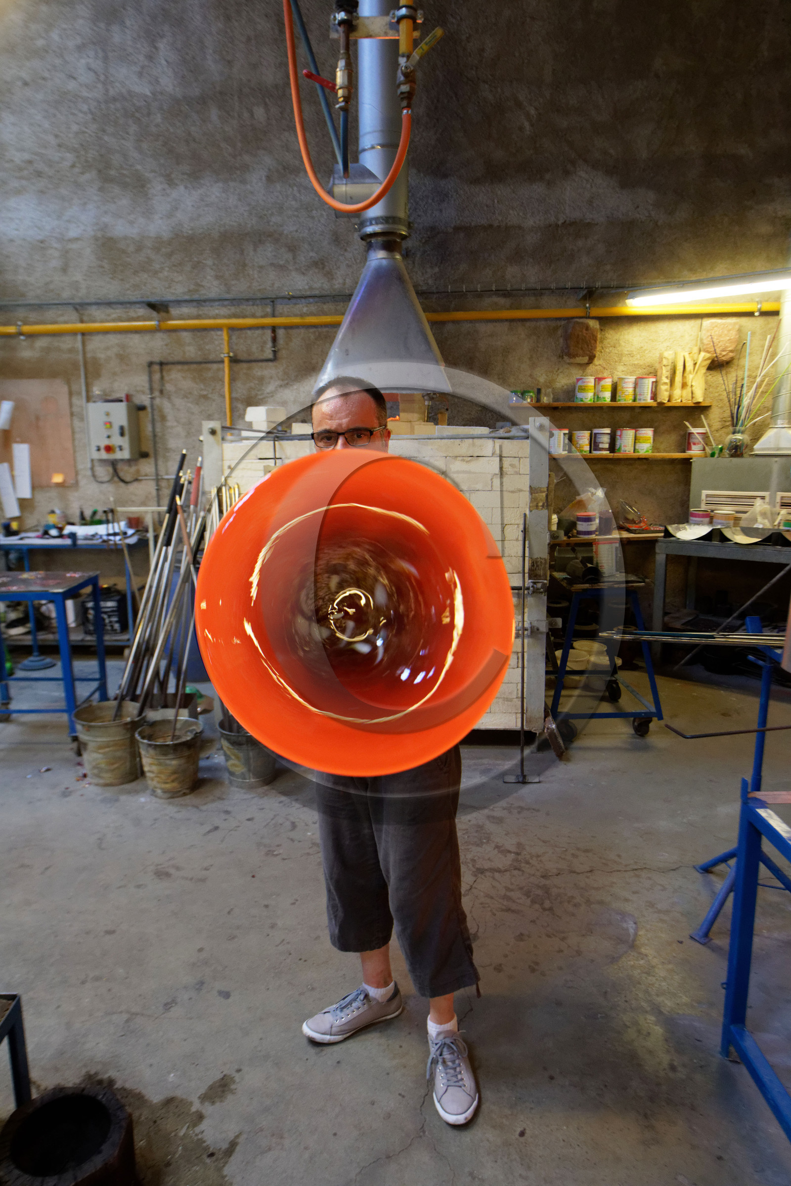 France, Haut-Rhin (68), Route des vins d'Alsace, Kaysersberg, la verrerie d'art de Kaysersberg